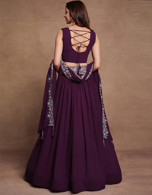 chic purple georgette designer party wear heavy salwar suit collection with purple georgette 13610-acy3750 Close-up View